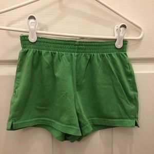 Green cotton shorts